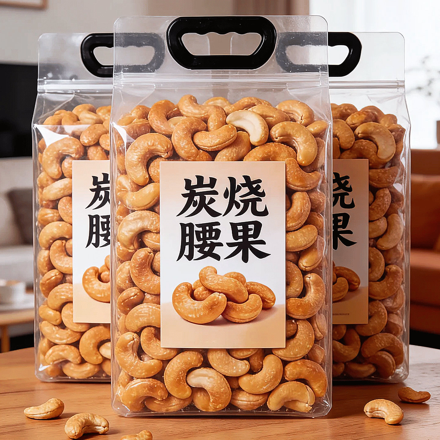 坚果炭烧腰果官方旗舰店干果仁2025新货紫皮原味碳烤盐焗小吃零食