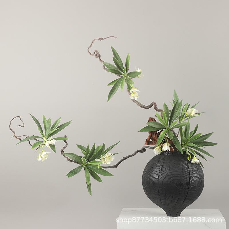中式日式侘禅意仿真枯枝酒绿植盆景578寂花艺民宿会所茶室软装店