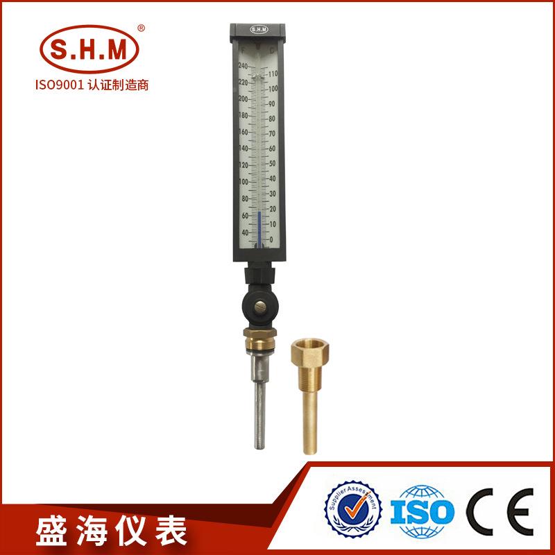 业用璃温度可计万向工业工调9寸红水蓝玻水酒精煤油玻璃温度计铜