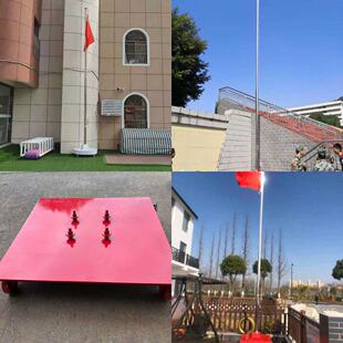 新款旗杆幼儿园移动旗台６米不锈钢伸缩分节活动升旗台底座室学校
