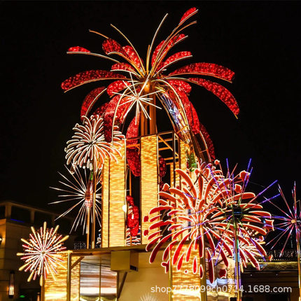 亚克力烟花灯LED烟花灯礼花户外景区创意灯灯光节美陈发光烟花灯