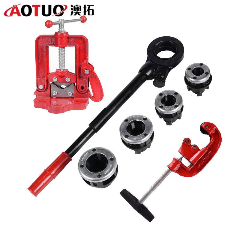 4分-2寸手动套丝机 丝锥 铰螺纹手动套丝机 铁管 镀锌套丝机