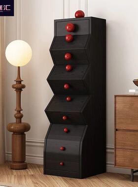 实全木中古风柜子斗柜功客厅家用储能物柜设PTM计感异形不多规则