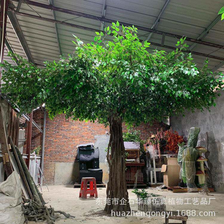 厂家直销各种尺寸仿真榕树水泥树仿古榕树长寿树酒店商场装饰假树