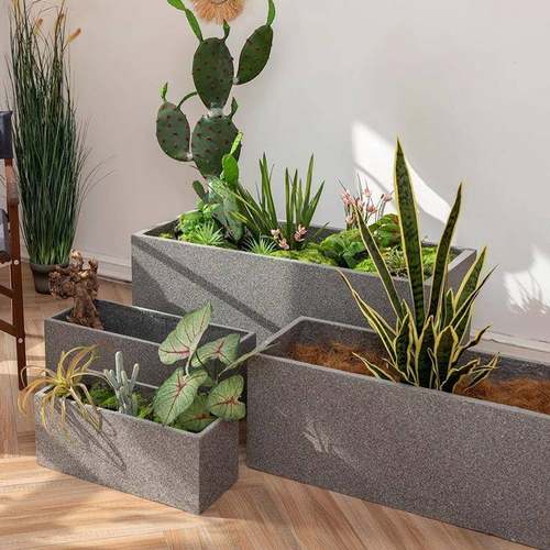 家用长方形镁泥花盆水泥花箱马槽户外阳台庭院隔断花卉绿植种植箱