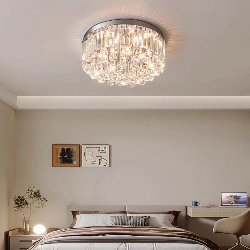 客厅灯2023年新款LED吸顶灯水晶灯具现代大气轻奢风全光谱护眼灯