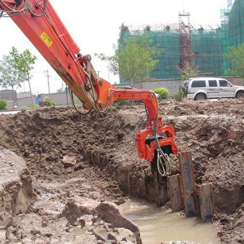 厂家现货工地打桩设备道路护栏打拔一体机小型挖掘机打桩机