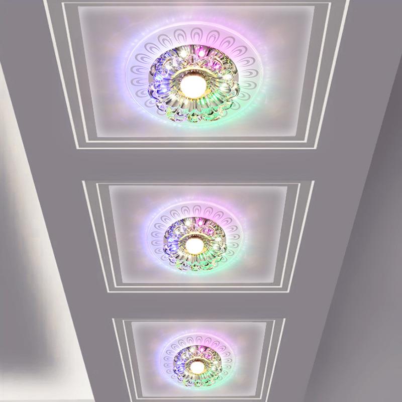 LED过道灯简约现代玄关灯嵌入式客厅筒灯门厅灯水晶灯射灯走廊灯