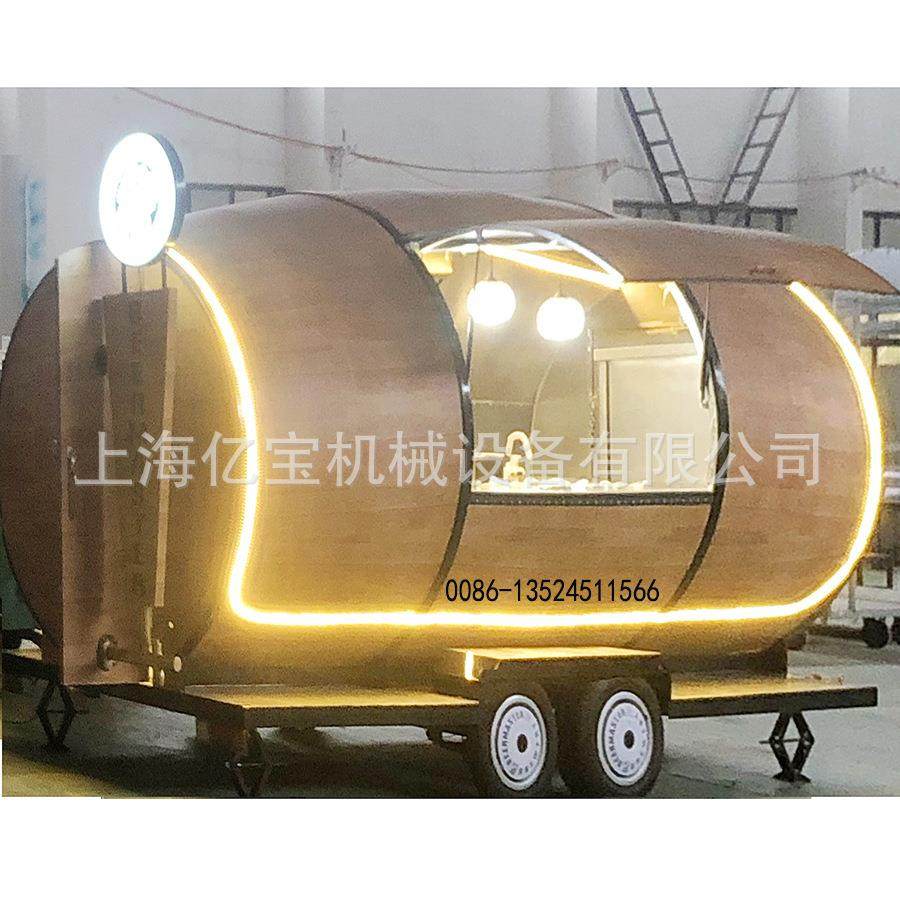 上海厂出口欧洲啤酒车咖啡车牵引车移动啤酒桶车barrel trailer