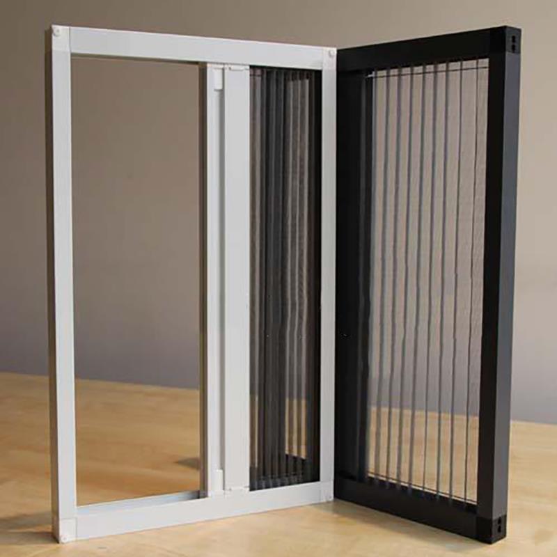 定形制折叠隐百褶窗纱门亿洁铝合金风防蚊防虫门帘推琴拉式纱免钉