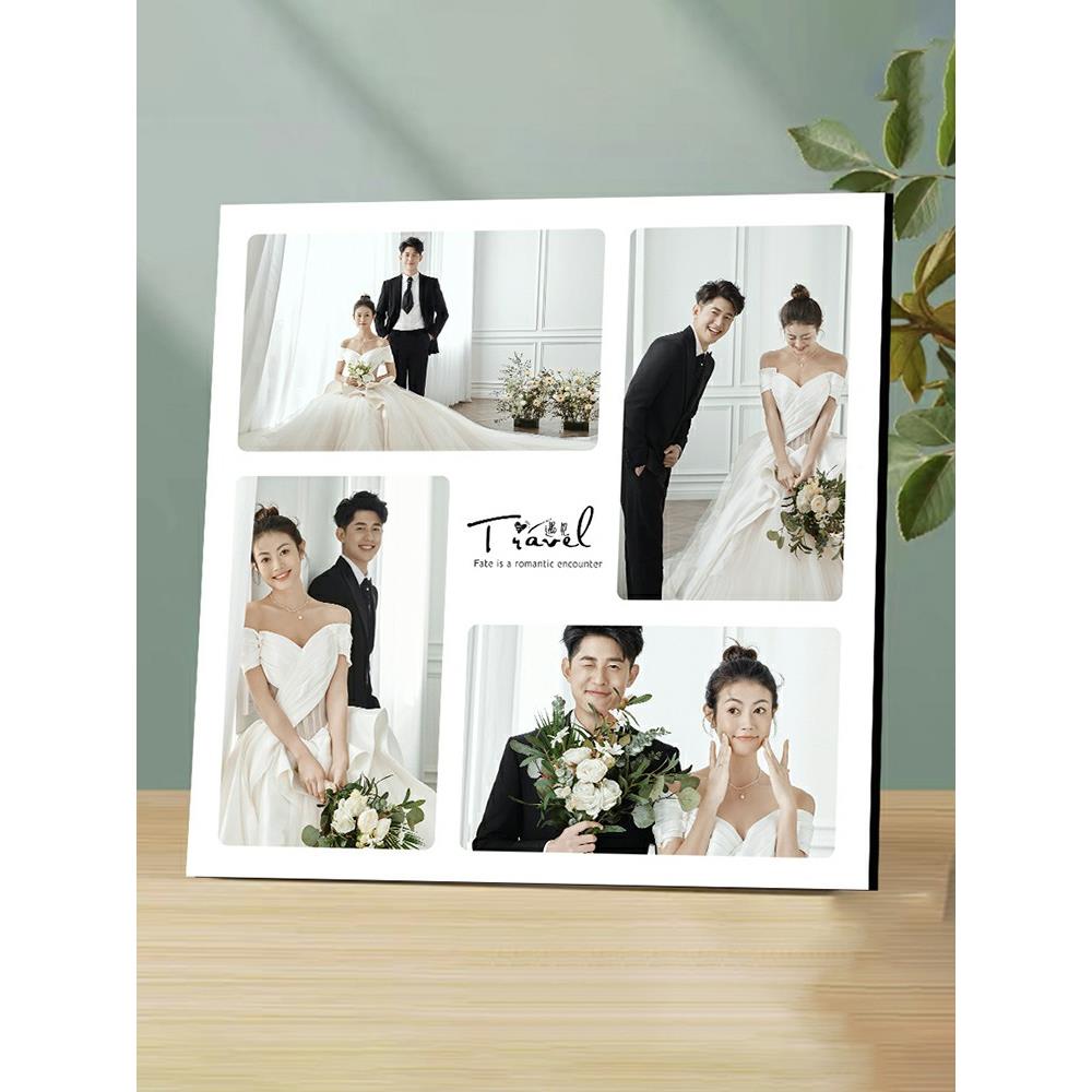 纱感VMD照相框摆台高级婚照片定制结照全家福宝宝婚照创意多宫格