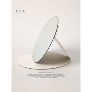 OCE美妆镜子高清单面黑与白-妆台式梳化身妆美叠容公主镜折桌面随