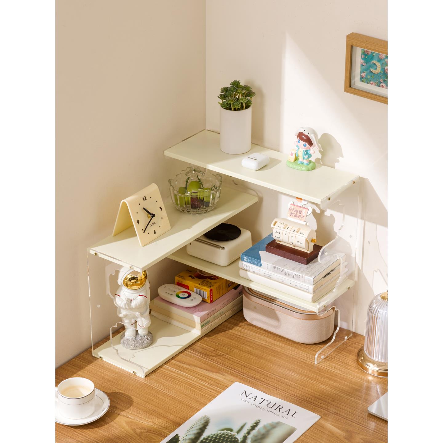 桌面置物架宿子型化妆品MXB收书桌上书柜简易小零食儿童客厅舍纳