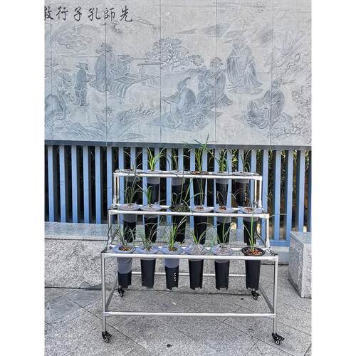 简约不锈钢室内外兰场阳台兰花兰草花盆可调节定制专用梯形花架子
