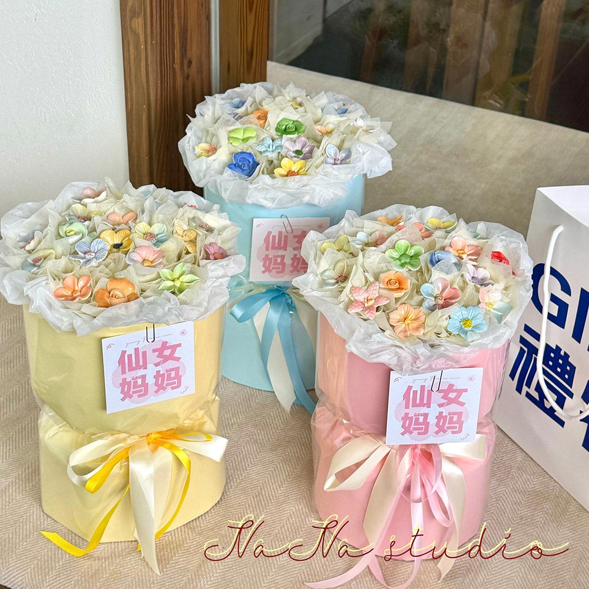 景德镇陶瓷花成品花束送母亲节长辈生日礼物老师创意永生花礼品