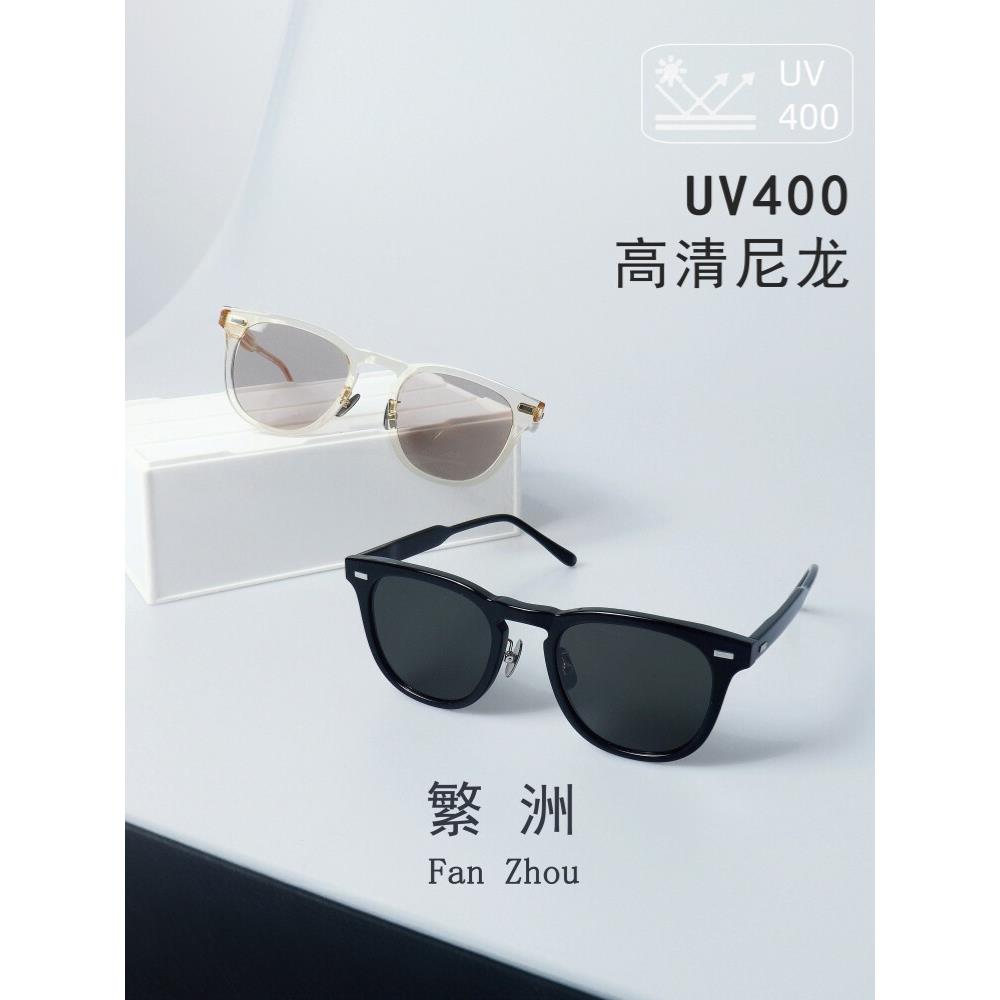 传统Uv400太阳保护太阳镜板尼龙非偏光太阳镜高端小框架显示脸小2