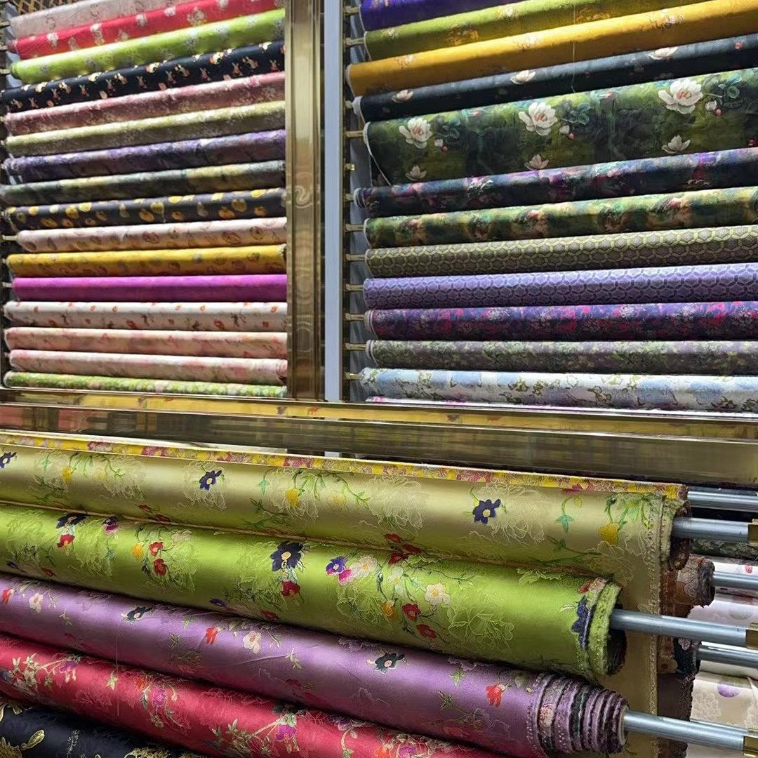 全人丝薯莨香云纱布料花萝提花旗袍裙子套装裤子上衣春夏服装面料