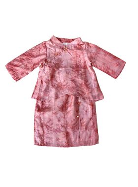 儿童唐装春秋款女童汉服套装宝宝改良旗袍女孩中国风套裙文艺茶服