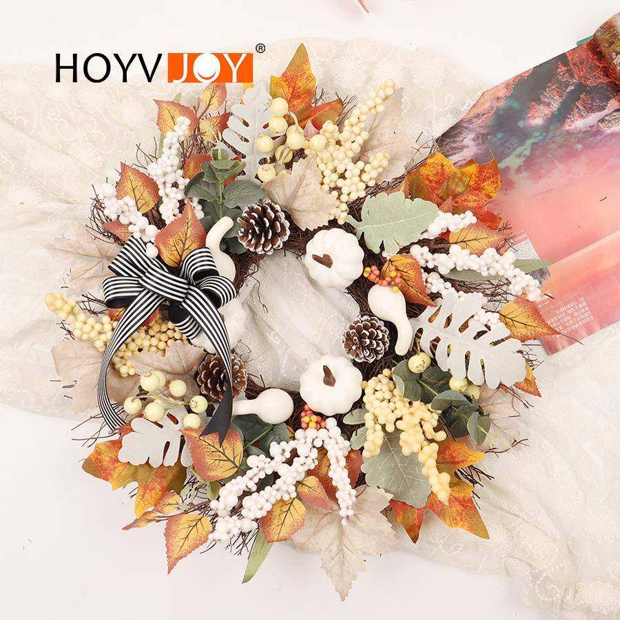 秋季丰收节仿真浆果南瓜枫叶花环感恩节家居前门墙壁装饰藤条挂件,鲜花速递/花卉仿真/绿植园艺,割草机/草坪机,淘宝优惠券,粉丝福利购,淘宝优惠卷