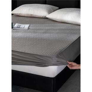 简约全棉绗缝夹棉床笠加高加厚床垫保护套纯棉可水洗床罩防滑1.8m