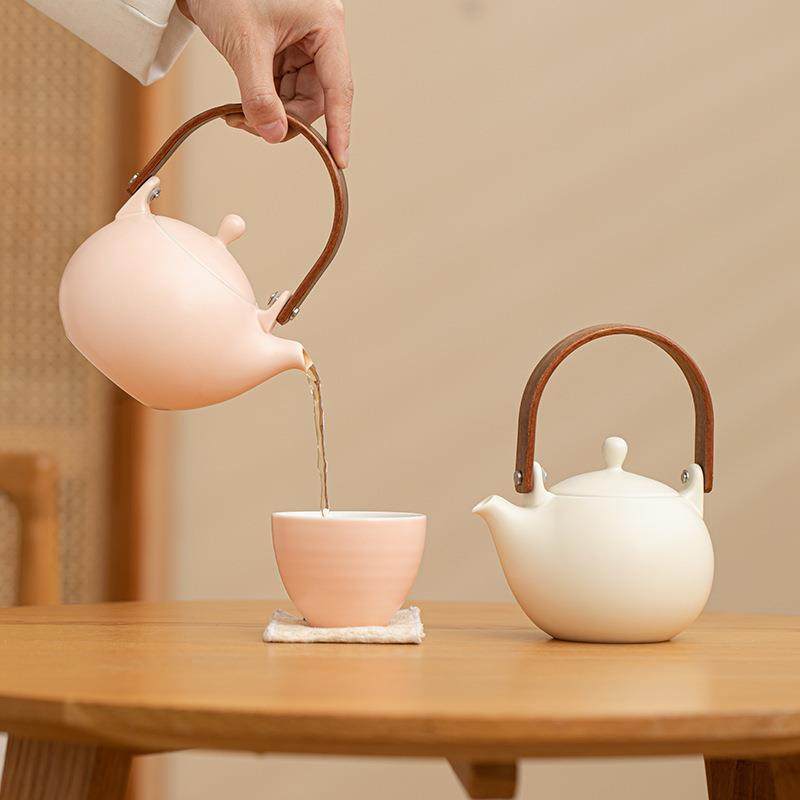 奶油风提梁壶茶具套装陶瓷家用轻奢简约办公室下午茶泡茶茶壶茶杯,鲜花速递/花卉仿真/绿植园艺,割草机/草坪机,淘宝优惠券,粉丝福利购,淘宝优惠卷