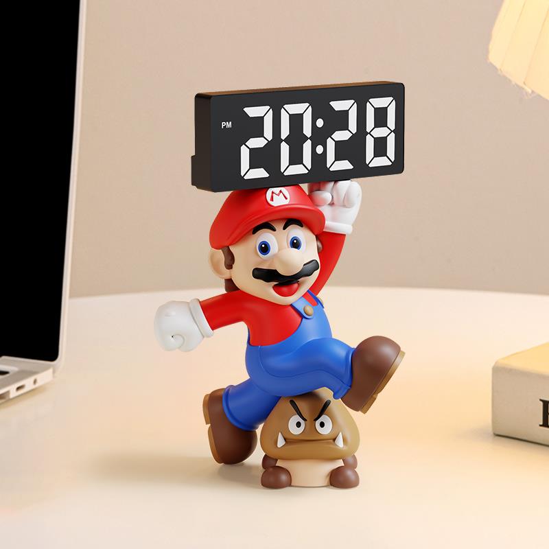 玛利欧电闹子时钟玄关电视柜桌面台数装饰品摆件字YYC6466钟表客