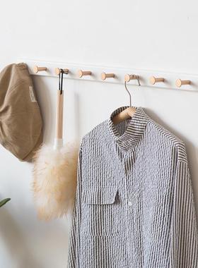 实木衣挂MRP衣钩白色轻奢创意壁关挂玄进门架免孔挂钩墙上衣帽打