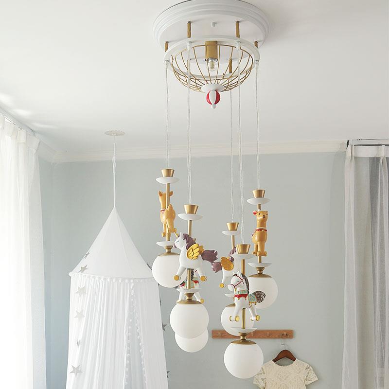 旋转木马欧简MD-01-46约儿童房吊灯男孩女吧台展厅北餐厅室卧孩灯