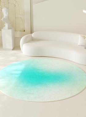 MO540渐变色氛围感形拍地毯卧室床边垫转椅客吊厅篮ins风圆照彩虹