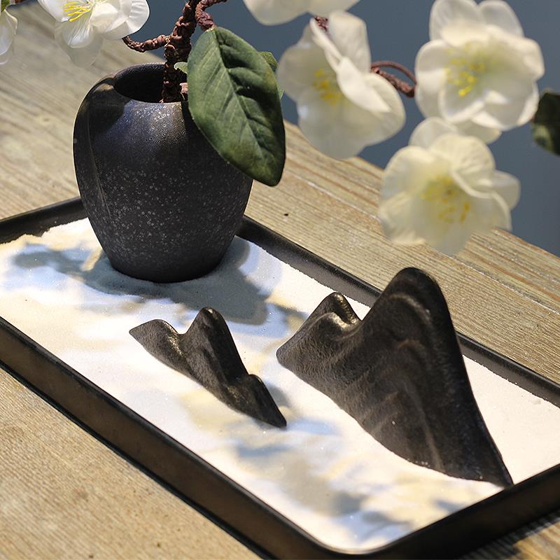 新中式陶瓷瓶干花禅意摆RDC件 样创花意板房 日插枯山水沙盘假山