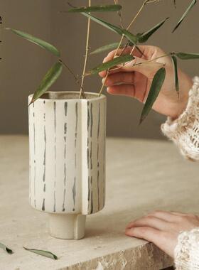 板栗新中国仙苔盆景陶瓷花盆微景观RGQ小花盆书石桌房风样板间面