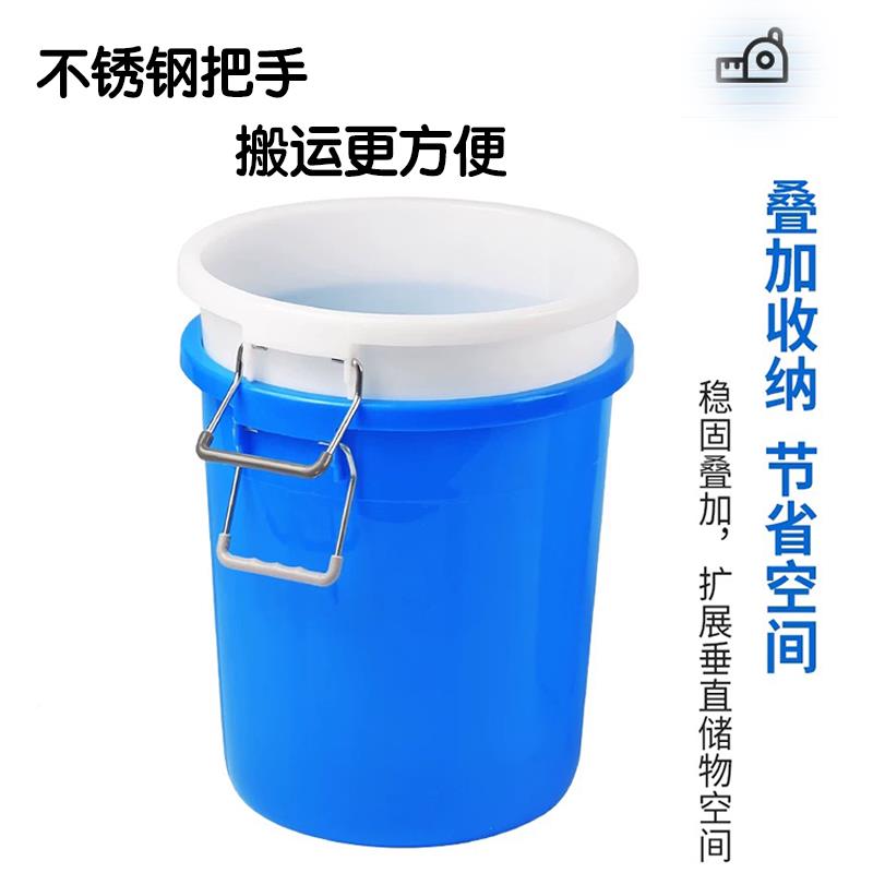 超大号桶塑料垃圾桶圆形水带酒盖子厨房店30升以上工厂商用家用大