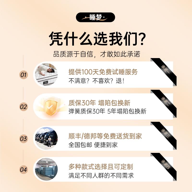 海马亦言床垫十大名牌软硬A两用乳胶椰棕1独立弹思TH-A1簧席梦加