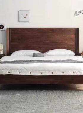 床北美黑胡桃木实木现代简米约轻奢主卧高背双人床79860樱桃木1.