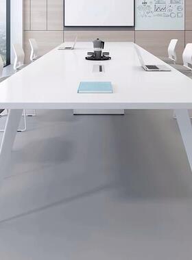 白色ZXH-F99会桌长桌简议约办公室培训椅组型合工作台大小接桌待