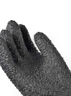 橡胶颗c粒磨喷砂手套砂65m乳胶防护手套喷机专用工692业耐黑色加