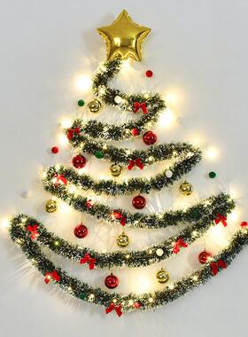 景料ins圣y诞树毛条藤条di材包装饰场景圣诞节氛围布739置背墙工