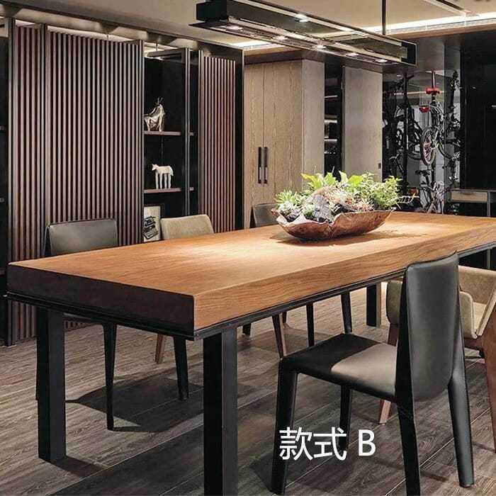 OFT美式复实木洽会议L桌谈长方形书桌古餐桌工业风985办公桌大班