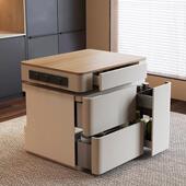 鲸C单岛台单独新款 台伸缩倒柜导岩台餐厅 轻奢木板台餐无品牌