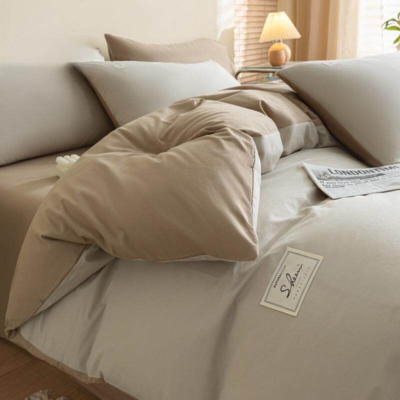 新款全棉水洗棉被套单件秋冬纯棉被罩单人150x200被单四件套