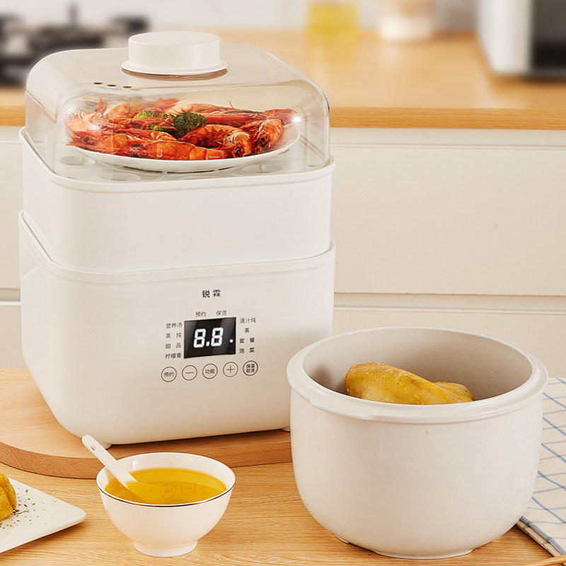 隔水炖盅大容量电炖锅陶瓷煲汤电砂家用全自动4人5-6一锅五胆4L