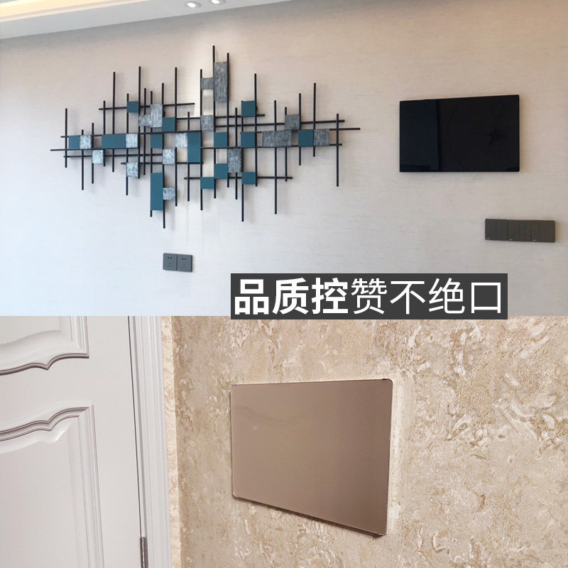 别墅无框极简约水晶超薄配电箱盖板装饰画多媒体强弱电箱面板翻盖