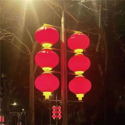 亚克力户外防水电子LED灯笼塑料大红连串城市街道工程亮化景观灯
