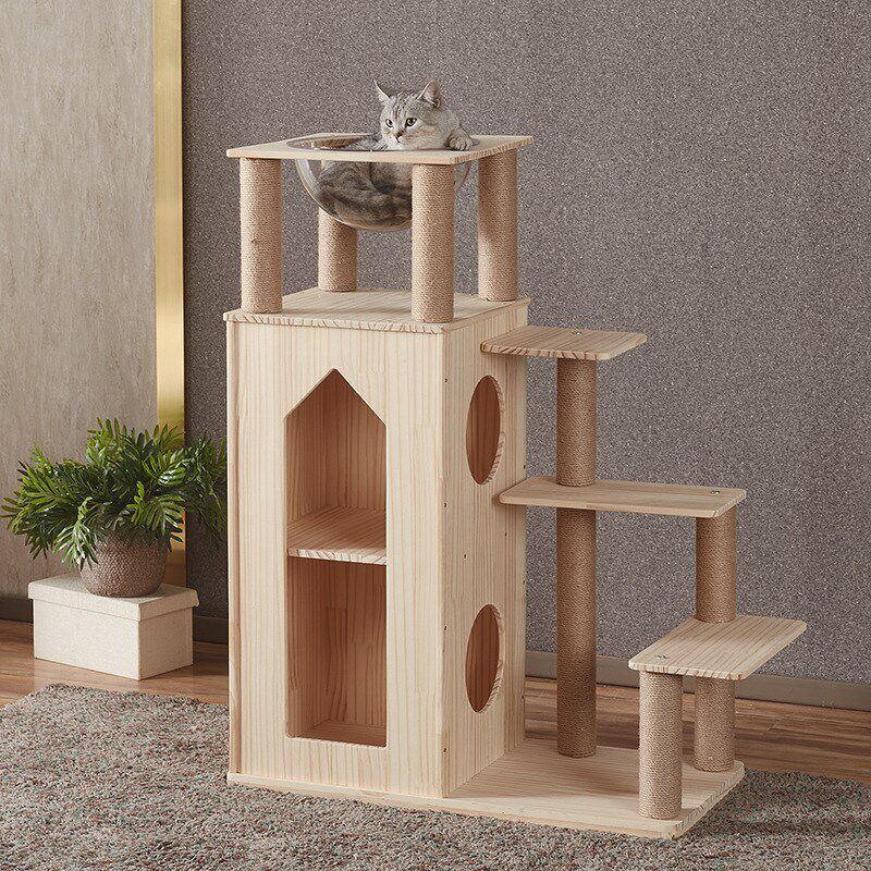猫爬架实木大型猫窝猫屋猫树一体房子窝别墅抓柱板跳台猫玩具用品
