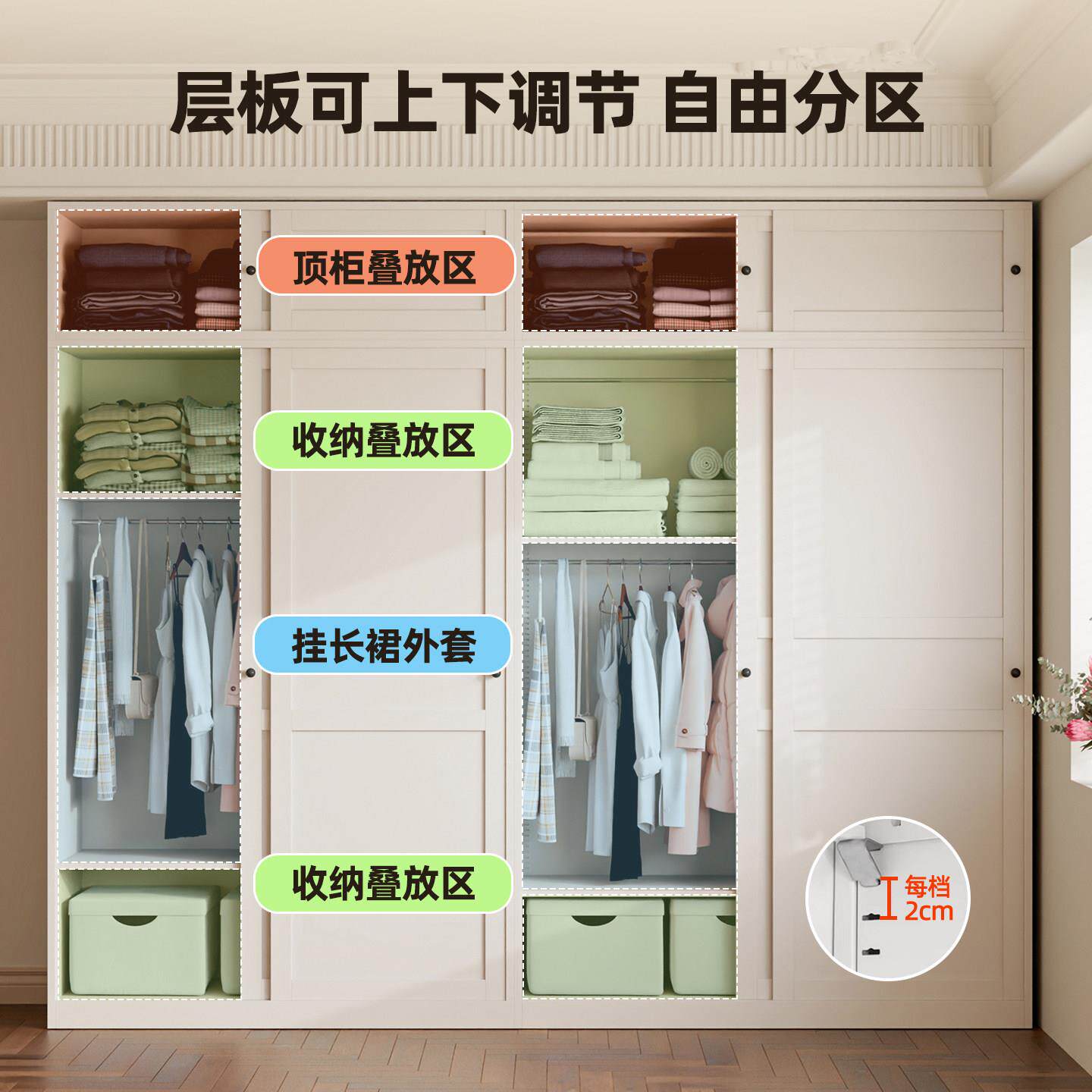 空云衣XN-YG03钢制家用推门欧衣式无甲醛推拉门拉柜儿童平开门客
