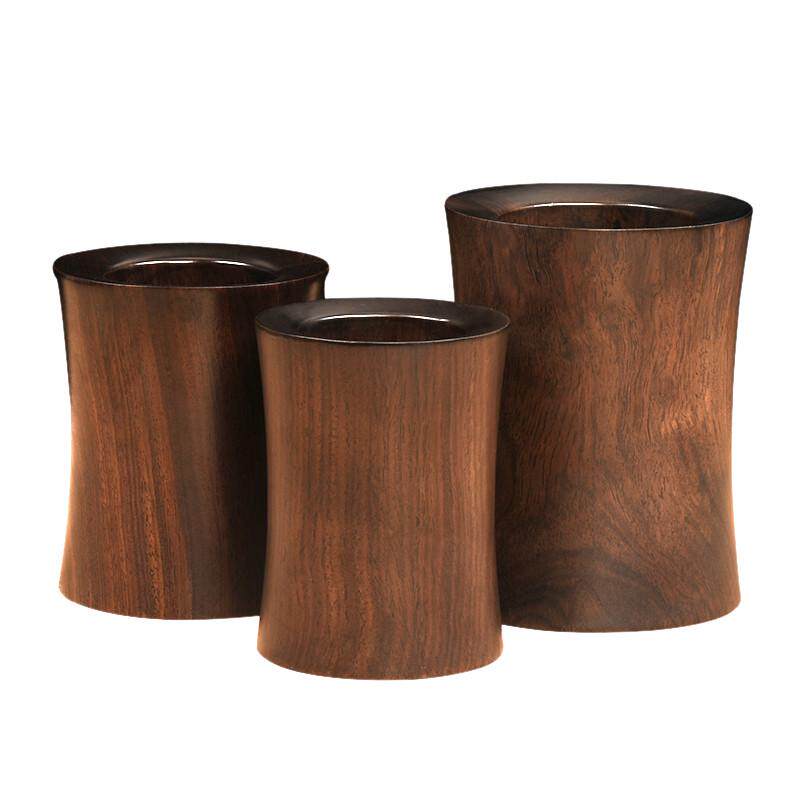 定制黑檀笔筒实木雕刻原木中式毛笔复古文房四宝筒办公桌书房礼品