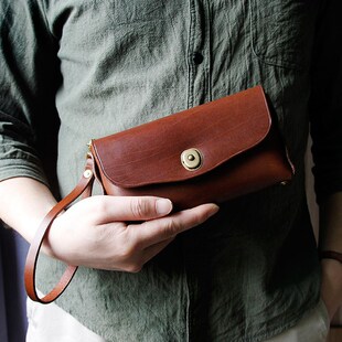手包真皮手抓包女士牛皮植鞣皮手机包长款钱包新款男士手拿包简约