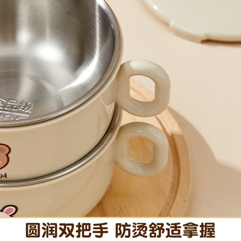 宝宝辅食碗带盖儿童便携餐具宝宝吃饭碗勺带手柄牛奶杯碗勺叉套装