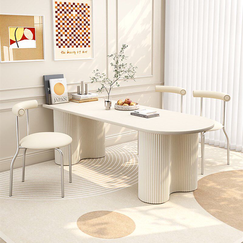 奶油风系餐桌侘寂法式复古岩板椅子极简岛台一体小户型纯白白色椅,住宅家具,岩板餐桌,淘宝优惠券,粉丝福利购,淘宝优惠卷