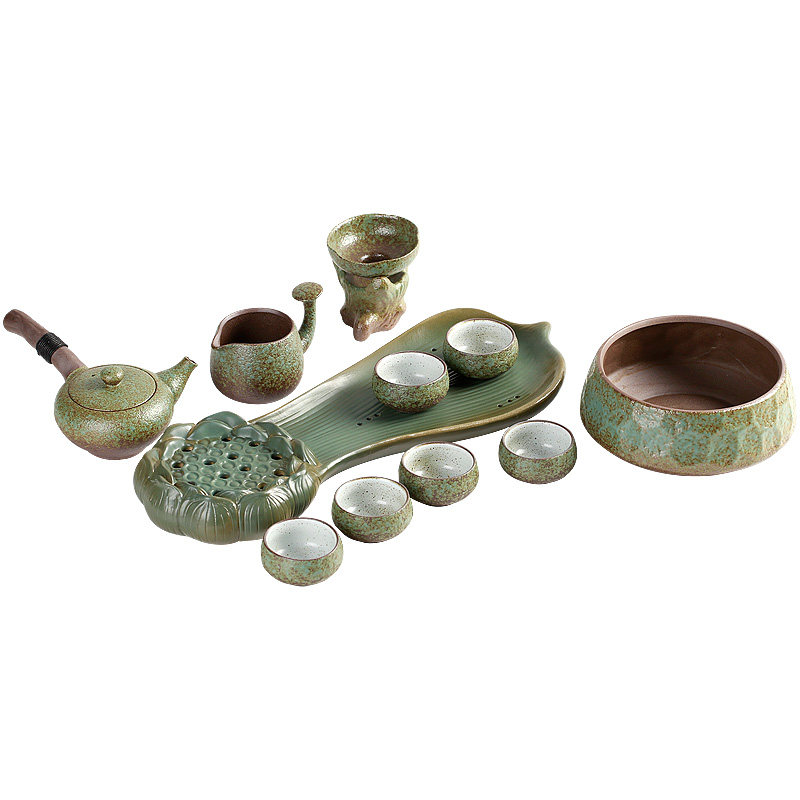 碌心 日式创意莲花瓣干泡盘功夫茶具家用套装 办公小茶台茶壶套装